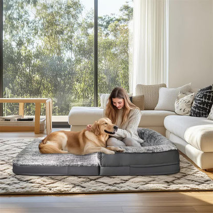 XL Human Sized Dog Bed Foldable Orthopedic Pet Dog Sofa Couch Comfy Big Bean Bed - Image 3