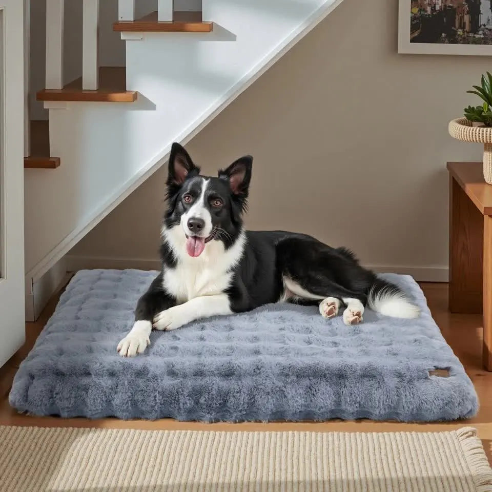 Plush Pet Bed with Non Slip Base and Removable Cover - Image 2