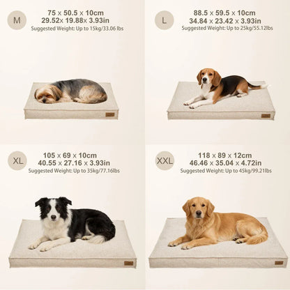 Washable Waterproof Dog Bed Sofa with Removable Cover - Orthopedic Linen Pet Pillow Bed for Small Medium Large Dogs, Non-Slip Base, Khaki, 2XL - Image 2