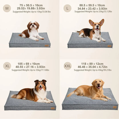 Washable Waterproof Dog Bed Sofa with Removable Cover - Orthopedic Linen Pet Pillow Bed for Small Medium Large Dogs, Non-Slip Base, Grey, M - Image 3