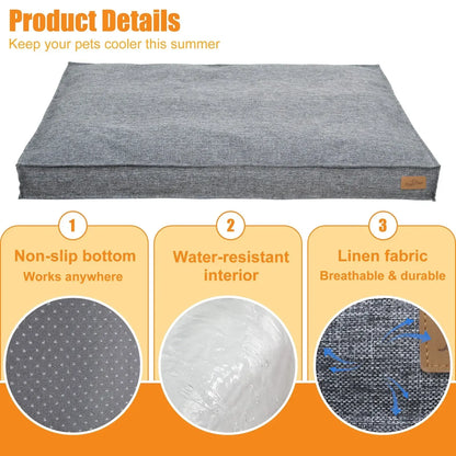 Washable Waterproof Dog Bed Sofa with Removable Cover - Orthopedic Linen Pet Pillow Bed for Small Medium Large Dogs, Non-Slip Base, Grey, M - Image 4