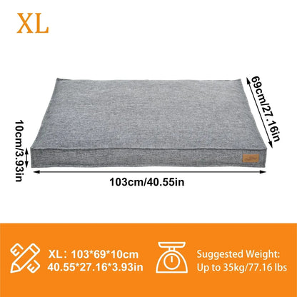Washable Waterproof Dog Bed Sofa with Removable Cover - Orthopedic Linen Pet Pillow Bed for Small Medium Large Dogs, Non-Slip Base, Grey, XL