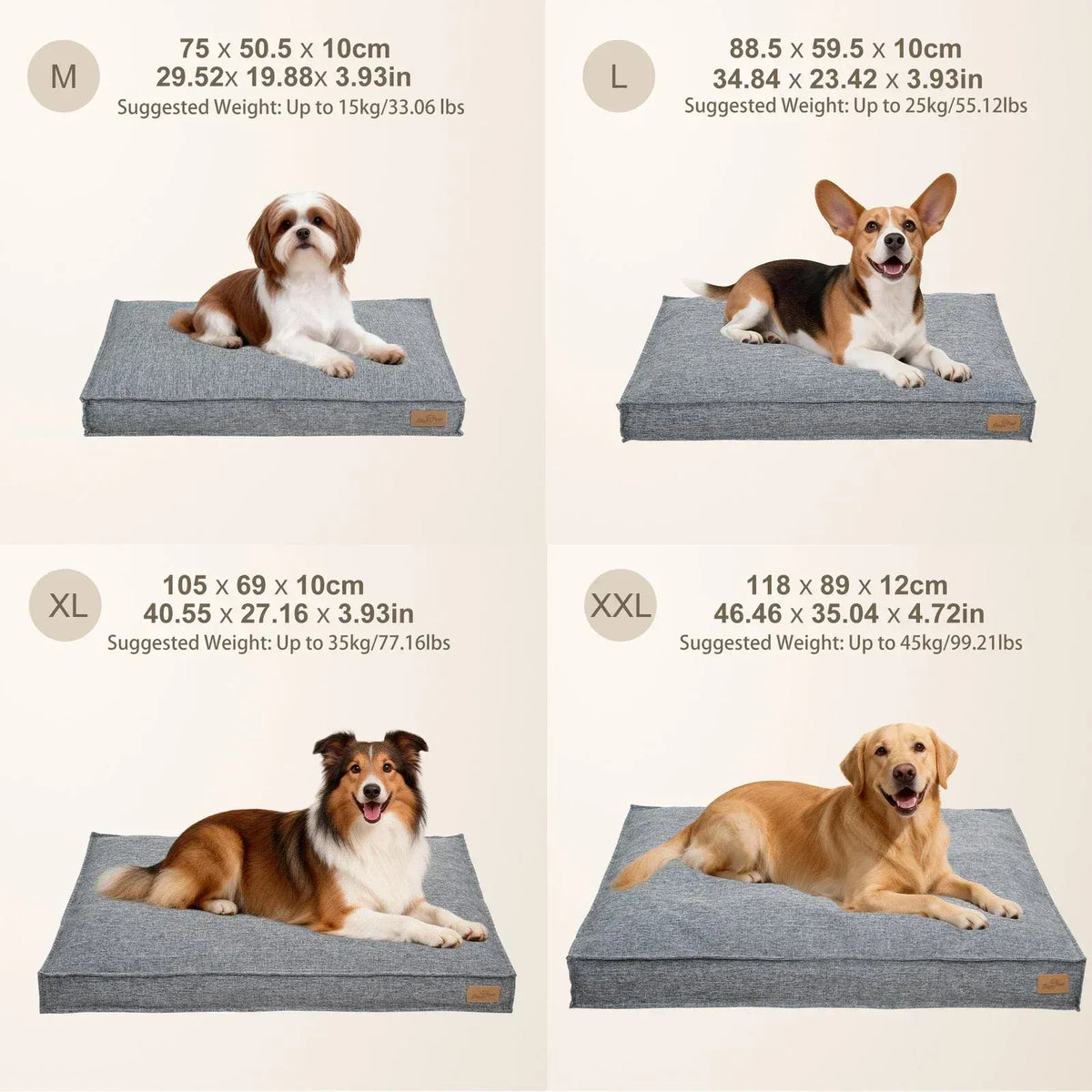 Washable Waterproof Dog Bed Sofa with Removable Cover - Orthopedic Linen Pet Pillow Bed for Small Medium Large Dogs, Non-Slip Base, Grey, XL - Image 2