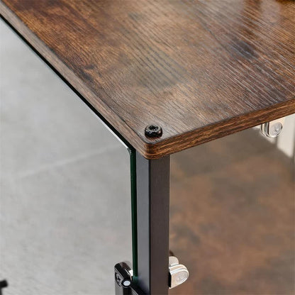 Anti-Bite Glass Indoor Dog Cage - Modern Furniture Style Dog Kennel End Table with Lockable Wheels and Double Doors - Image 9