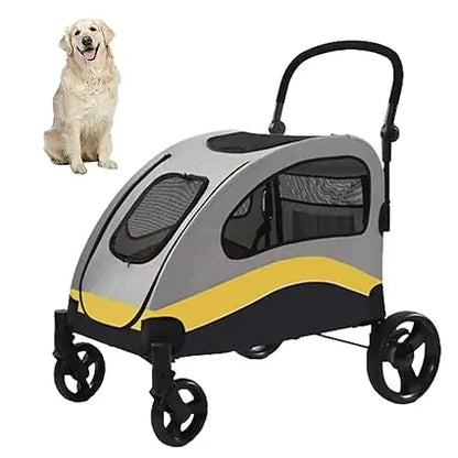 Large Dog Stroller Foldable Pet Pushchair with Doors