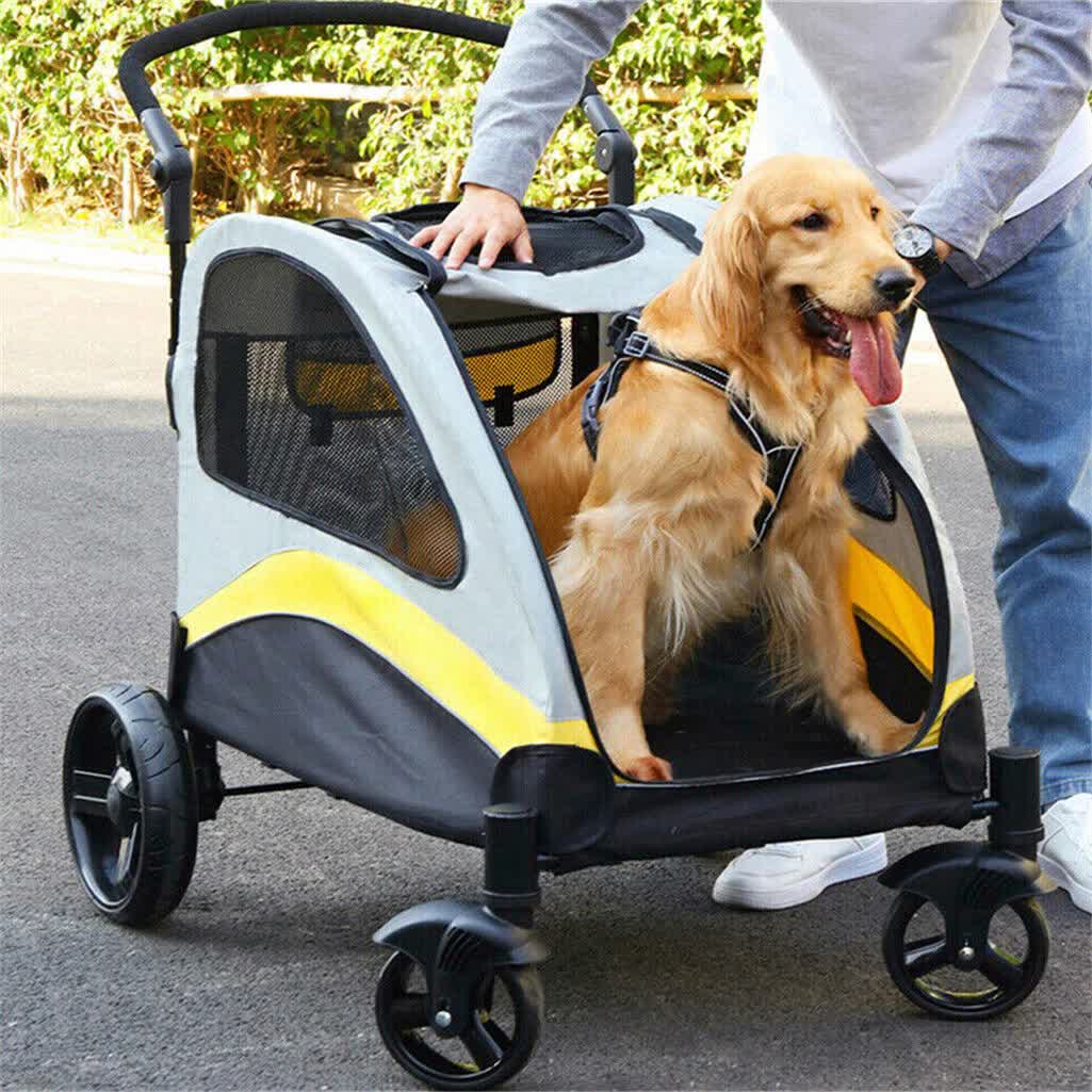 Extra Large Dog Stroller Foldable Pet Pushchair with Doors - Image 2