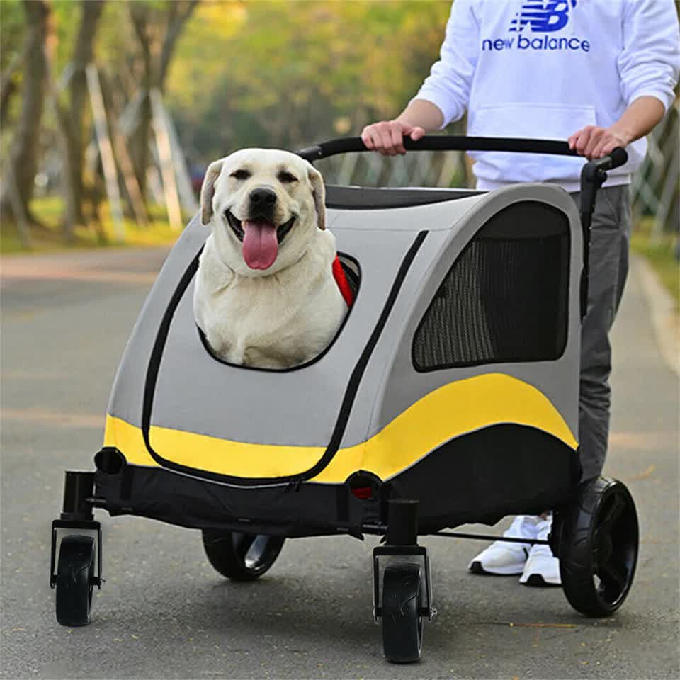 Extra Large Dog Stroller Foldable Pet Pushchair with Doors - Image 3