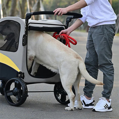 Extra Large Dog Stroller Foldable Pet Pushchair with Doors - Image 4