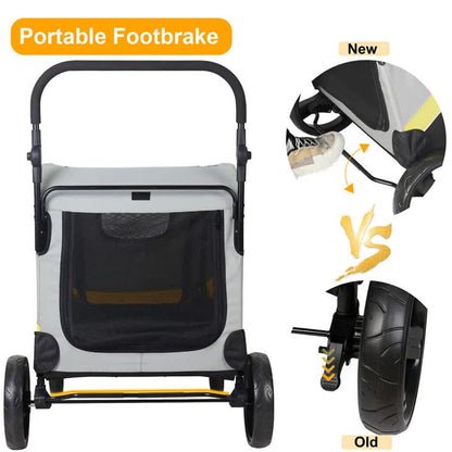 Extra Large Dog Stroller Foldable Pet Pushchair with Doors - Image 6