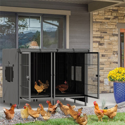 Giant Dog Cage Indoor Outdoor Super-Hard Metal Kennel Pet Playpen W Tray&Divider - Image 6