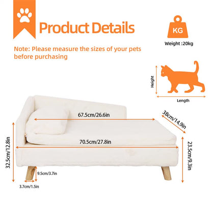 Luxurious Rectangular Pet Sofa Bed with Anti-Skid Base - Image 3
