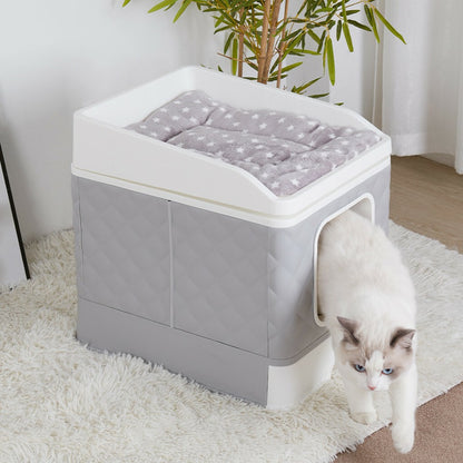 Large Hooded Cat Litter Box with Enclosed Top - Image 5