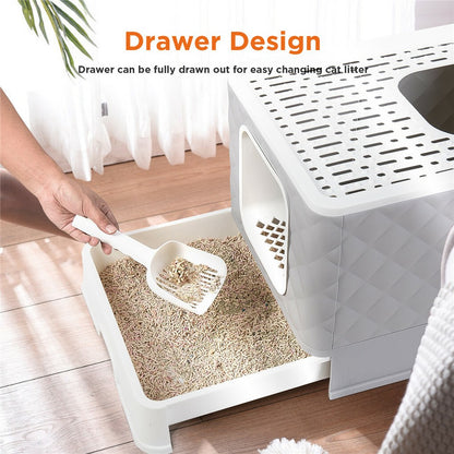 Large Hooded Cat Litter Box with Enclosed Top - Image 8