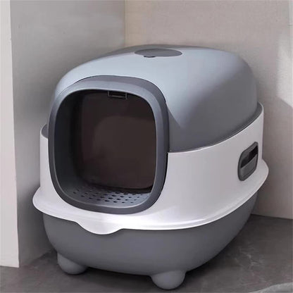 Large Capacity Enclosed Cat Litter Box with Hood and Scoop, Leak-Proof Design - Image 2