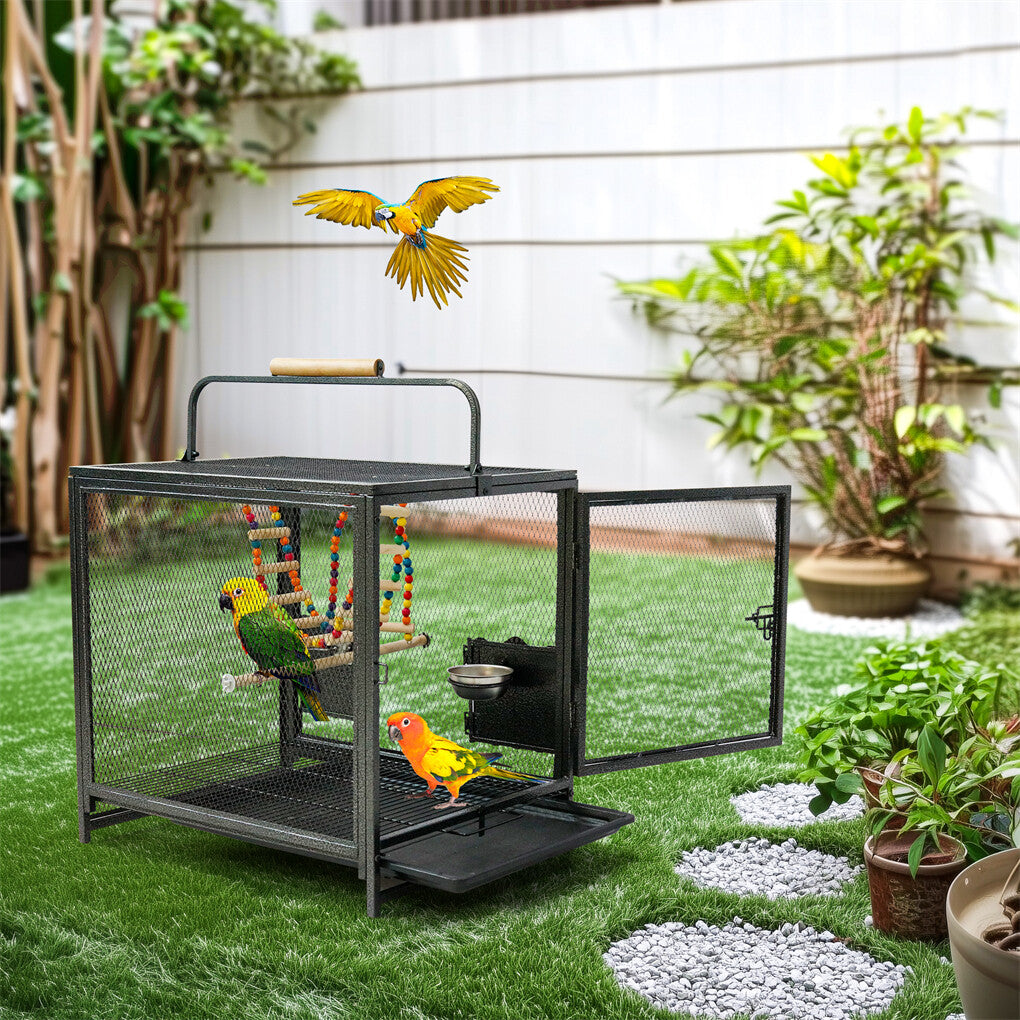 Heavy Duty Metal Bird Cage Parrot Transport Carrying Cage Large Pet Cages Aviary - Image 6