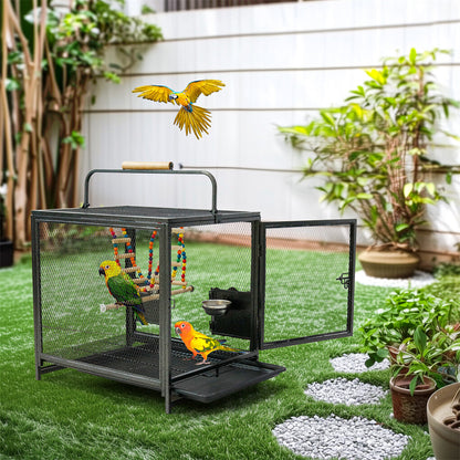 Heavy Duty Metal Bird Cage Parrot Transport Carrying Cage Large Pet Cages Aviary - Image 6