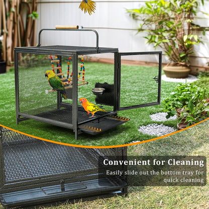 Heavy Duty Metal Bird Cage Parrot Transport Carrying Cage Large Pet Cages Aviary - Image 8