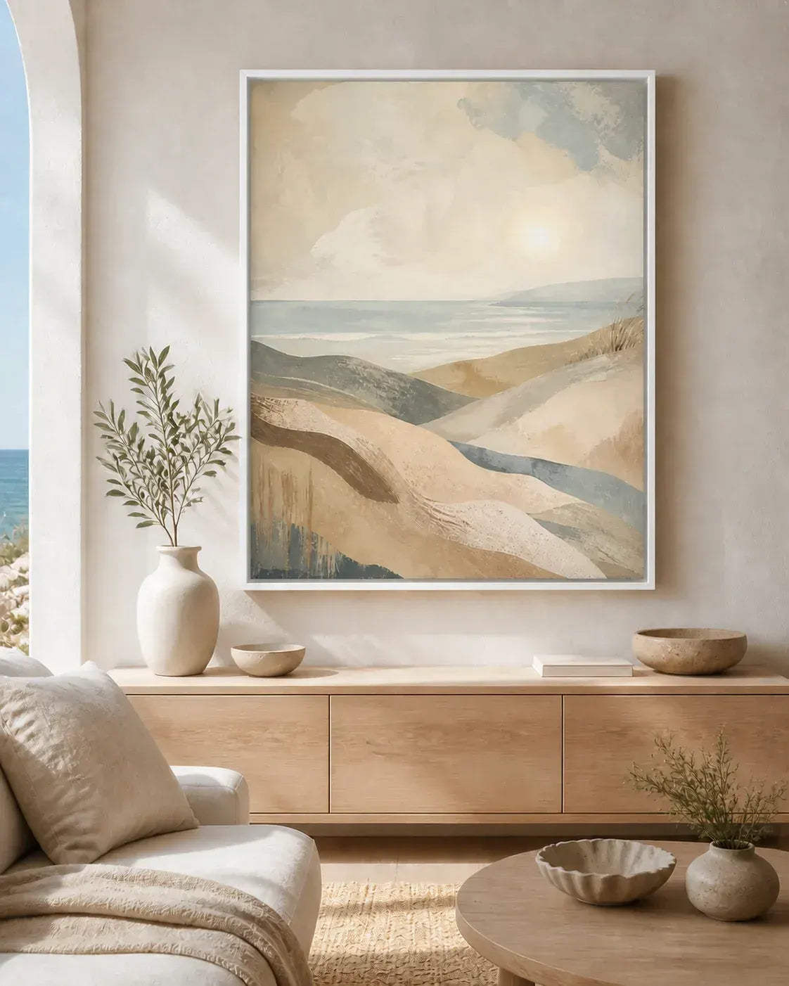 Coastal Drift Floating Frame Canvas Wall Art - Portrait - 40W x 50H cm - Black - Image 4