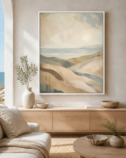 Coastal Drift Floating Frame Canvas Wall Art - Portrait - 40W x 50H cm - Black - Image 4