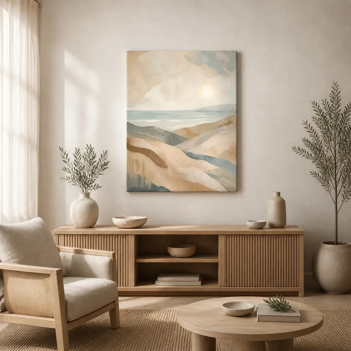 Coastal Drift Stretched Canvas Wall Art - Portrait - 60W x 80H cm