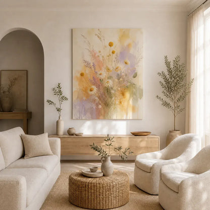 Wildflower Veil Stretched Canvas Wall Art - Portrait - 60W x 120H cm