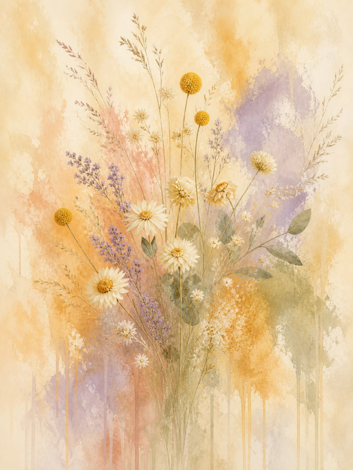 Wildflower Veil Stretched Canvas Wall Art - Portrait - 60W x 120H cm - Image 3