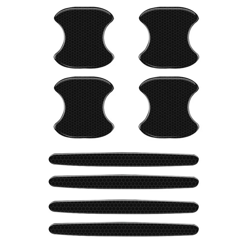 FIN 8PCS Universal Car Door Handle Cup Protector Anti-Scratches Cover Guard Film