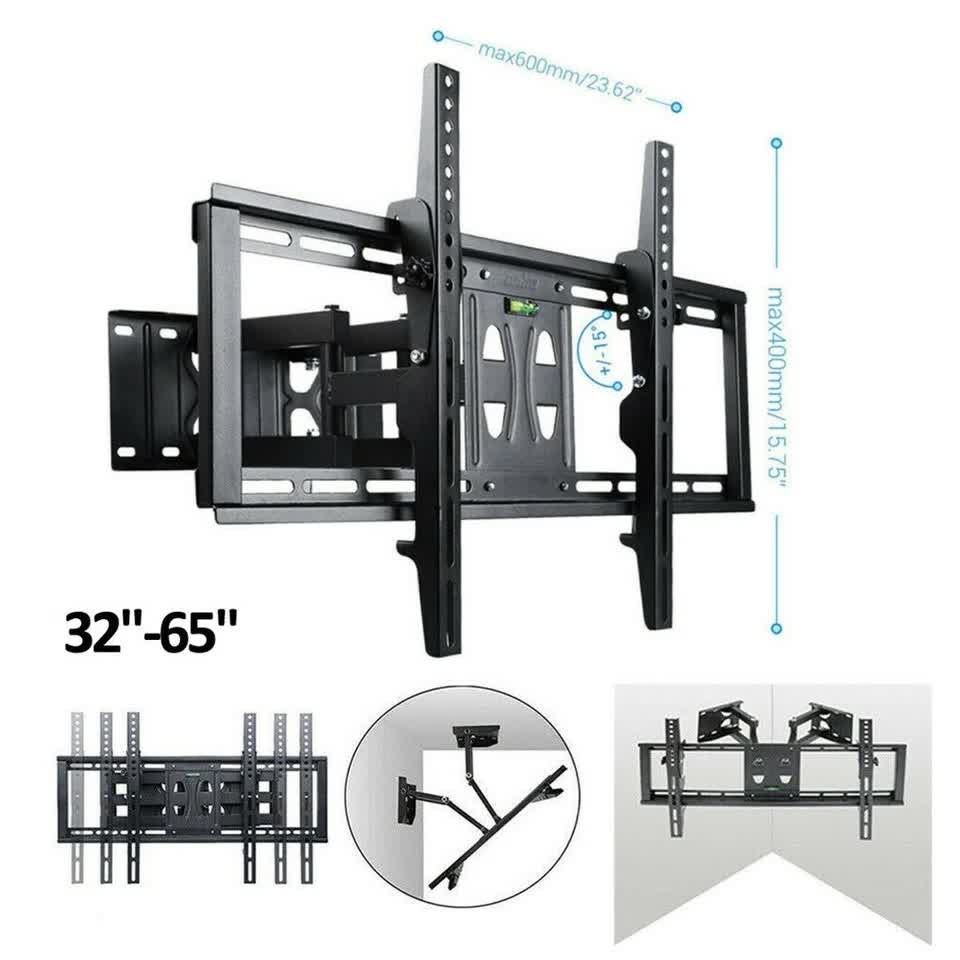 32"-65" Heavy Duty Wall Corner Tv Mount Articulating Premium Swing Arm Bracket - Image 3
