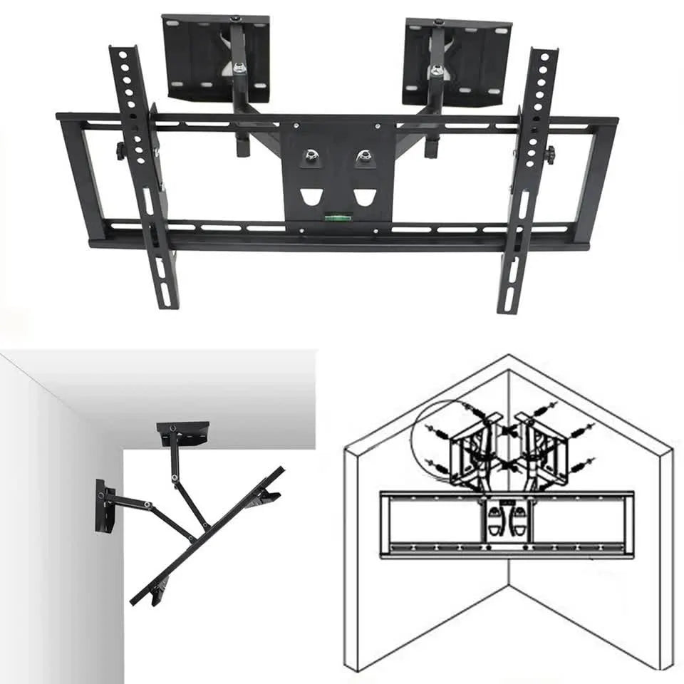 32"-65" Heavy Duty Wall Corner Tv Mount Articulating Premium Swing Arm Bracket - Image 7