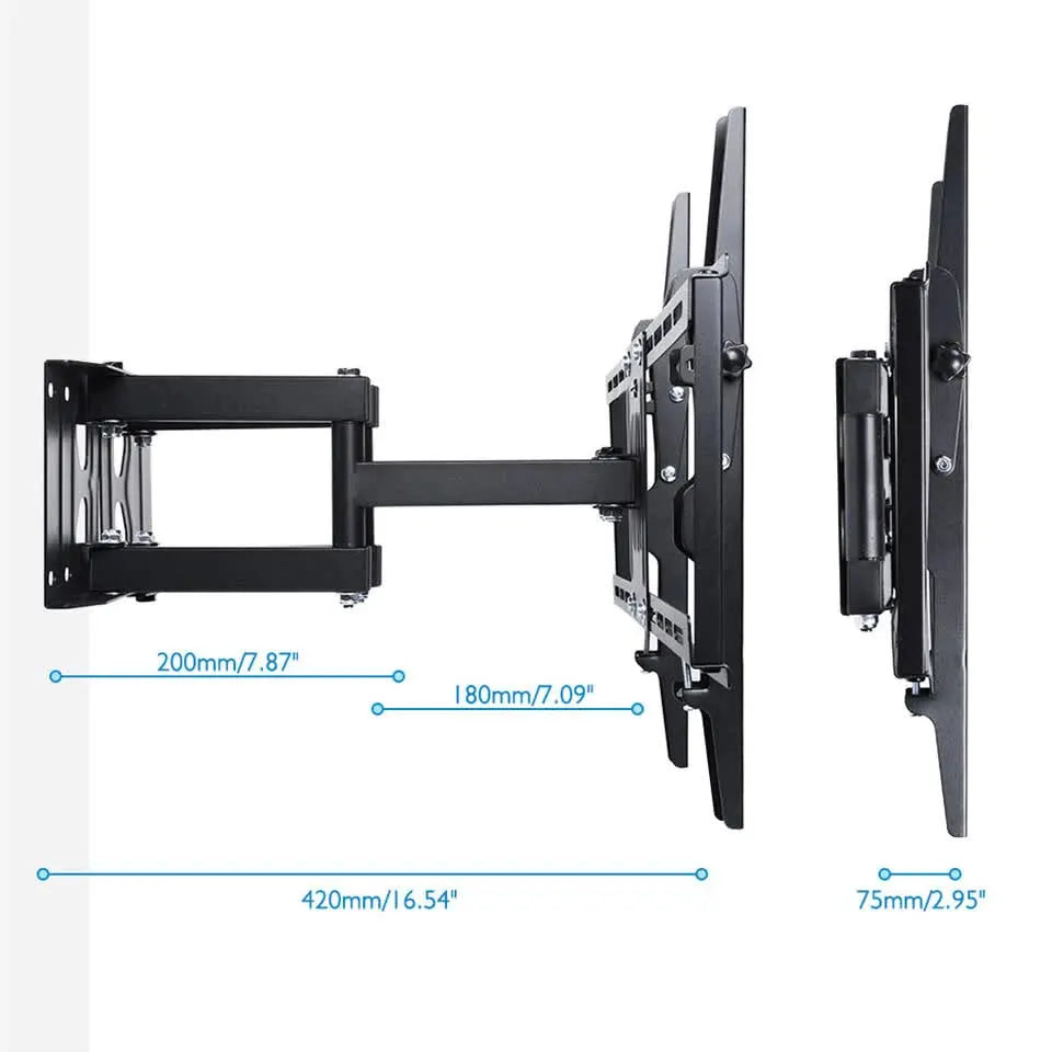 32"-65" Heavy Duty Wall Corner Tv Mount Articulating Premium Swing Arm Bracket - Image 9