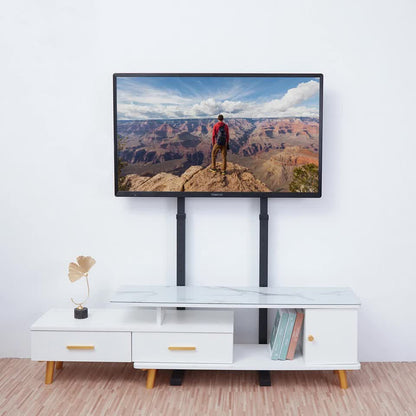 Double Pole Adjustable Tv Cart Floor Stand Mount For 32 to 65Inch - Image 5