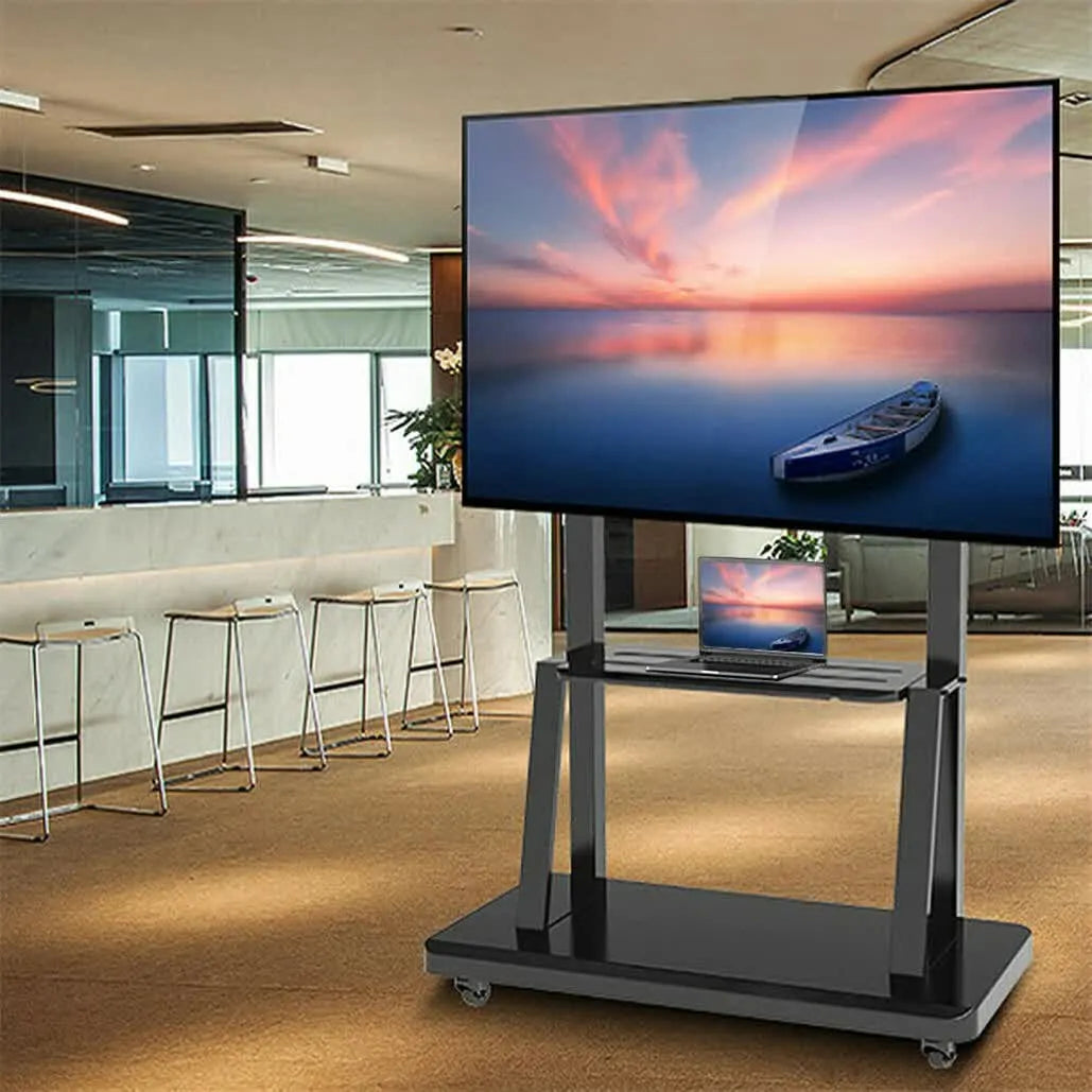 32" -100" Heavy Duty Floor TV Stand TV Cart Trolley Height Adjustable Mount Bracket - Image 2