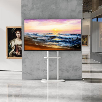 Minimalist Marble Textured Floor Tv Stand 32"-75" Strong Steel Tv Bracket Stable - Image 3