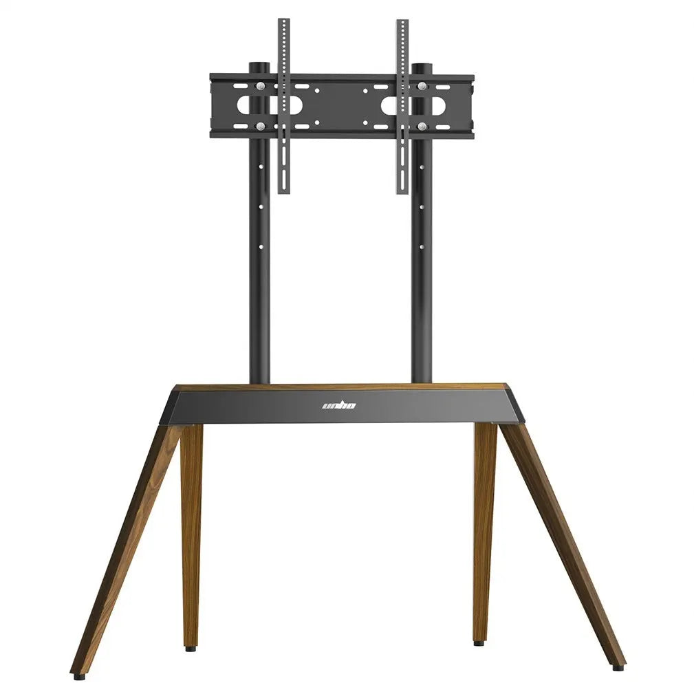 40-86 Inch Large Modern TV Floor Stand Mount - Height Adjustable LED LCD OLED Display Bracket with Trapezoidal Frame