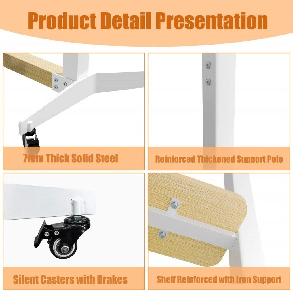 Height Adjustable Steel TV Stand on Wheels - Heavy Duty Mobile Floor Mount Cart for 40ï¿½100 Inch TVs, 100kg Capacity - Image 5