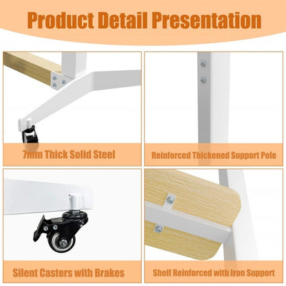 Height Adjustable Steel TV Stand on Wheels - Heavy Duty Mobile Floor Mount Cart for 40ï¿½100 Inch TVs, 100kg Capacity - Image 5