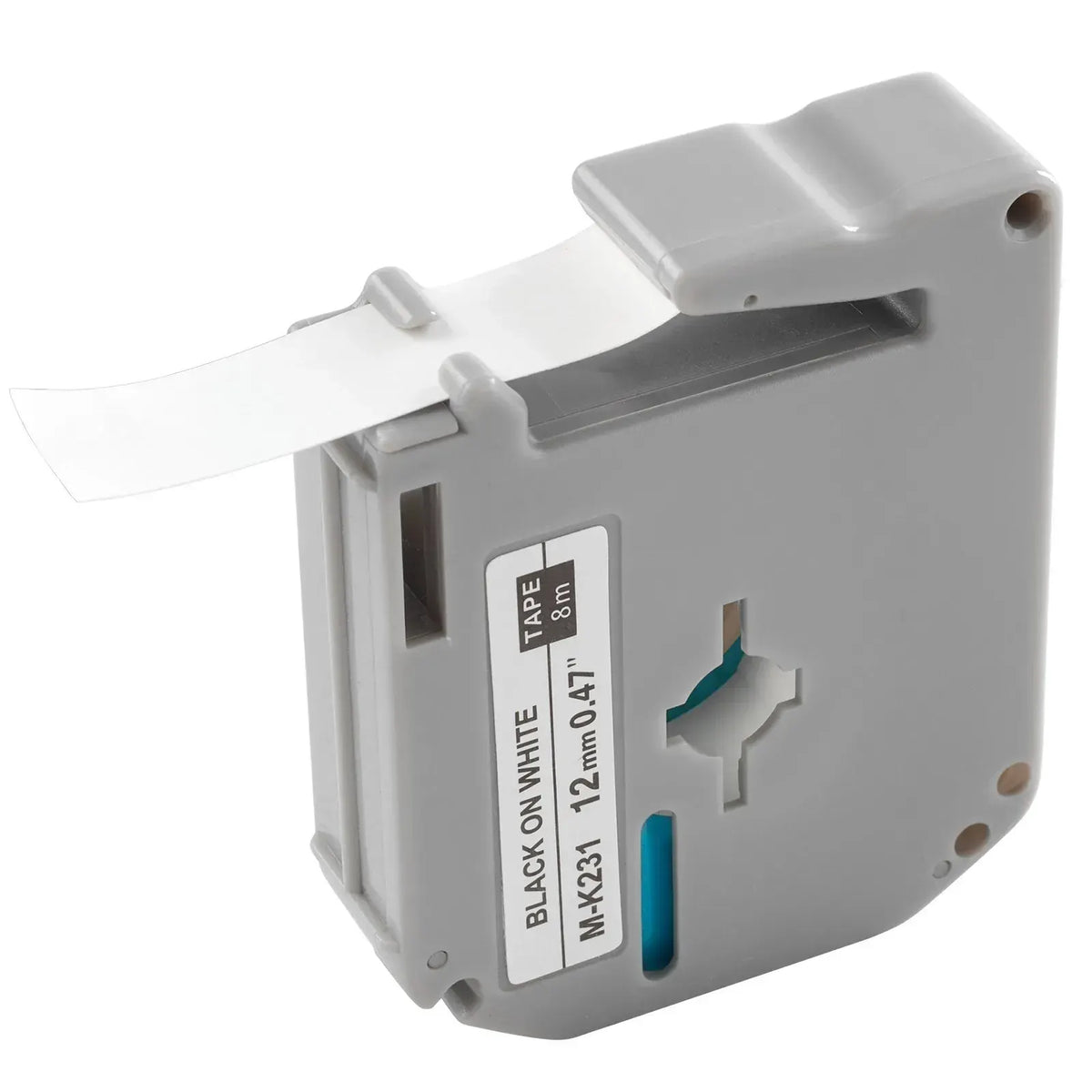 Label Maker Tape, 0.47 in / 12 mm Black on White Label Cartridge Compatible for Various Types of Brother Labelers