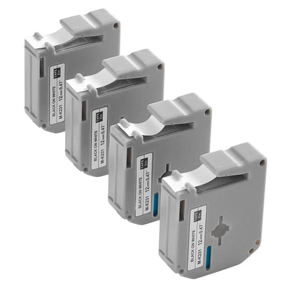 Label Maker Tape, 0.47 in / 12 mm Black on White Label Cartridge Compatible for Various Types of Brother Labelers - Image 4
