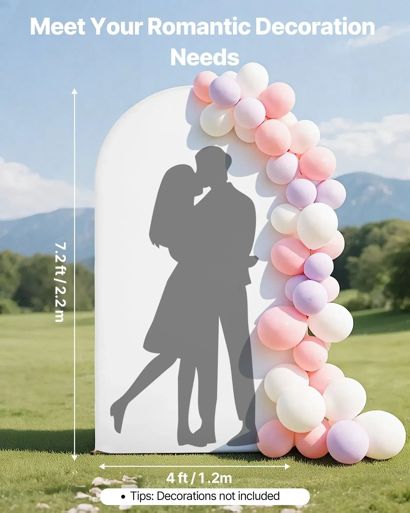 Arch Backdrop Stand, 2.2 x 1.2 m, Stable Structure, 1 Set Gold Metal Arch Backdrop Stand with Cover for Wedding - Image 5