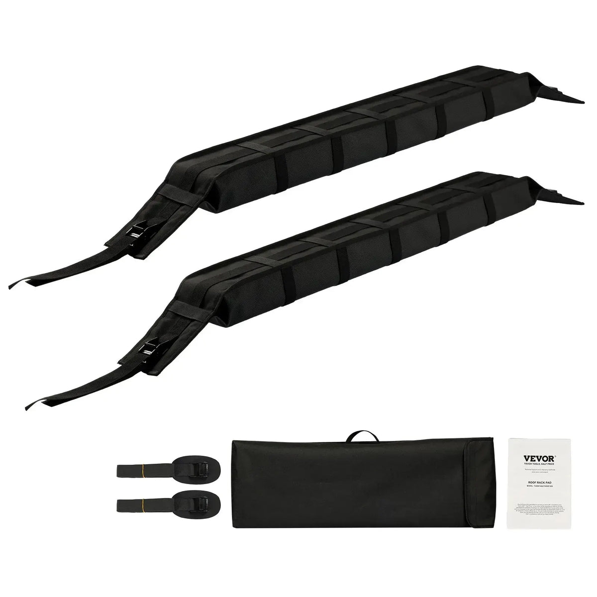Soft Roof Rack Pads, 33-Inch Universal Car Roof Rack Pad, 176LBS Load Capacity Luggage Kayak Carrier with 2 Tie-Down Straps and Portable Storage Bag for SUP Canoe Snowboard Paddle Board - Image 2