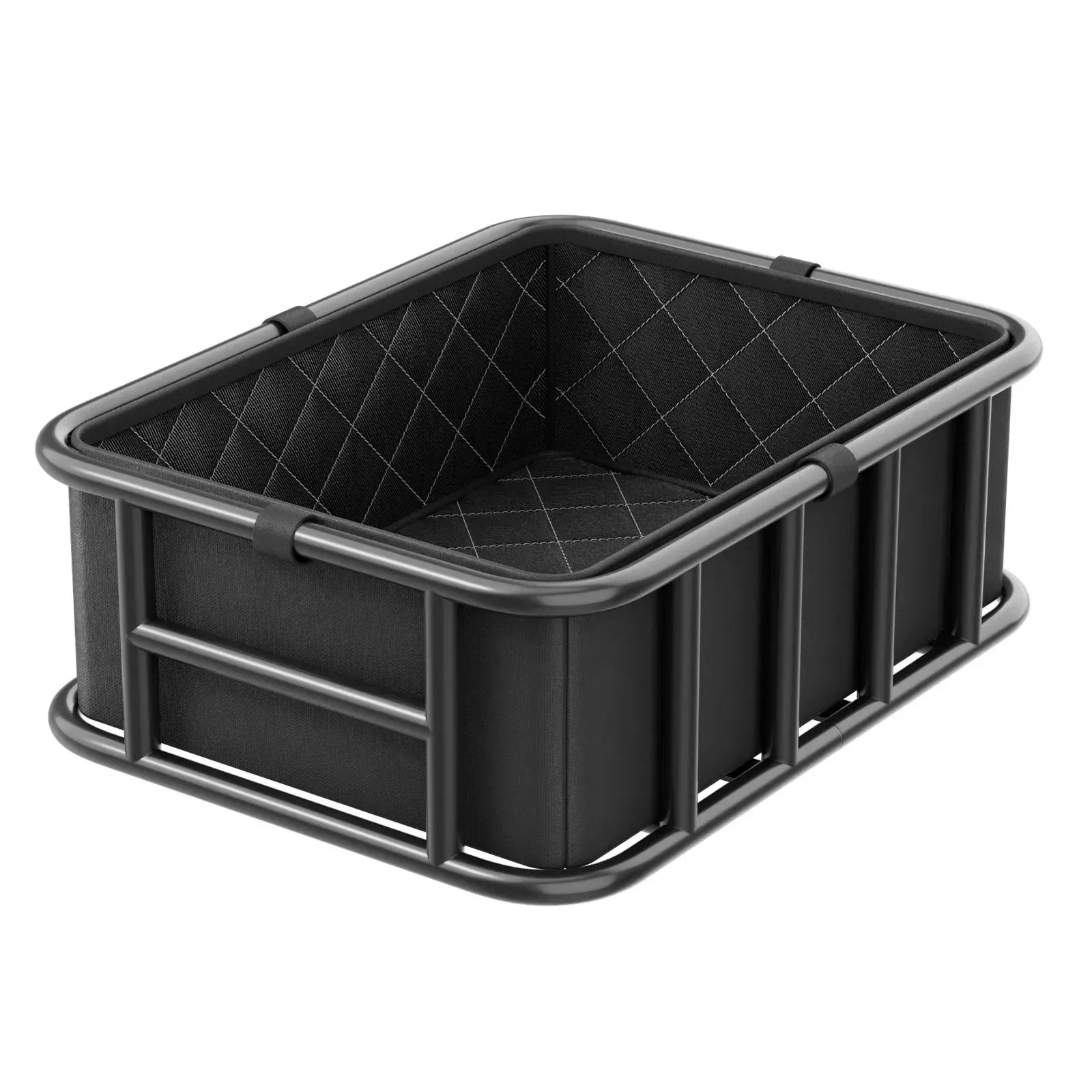 Rear Bike Basket, Medium Bicycle Basket with Cargo Net, Liner & Waterproof Cover, Pets, Mounting Tools Included
