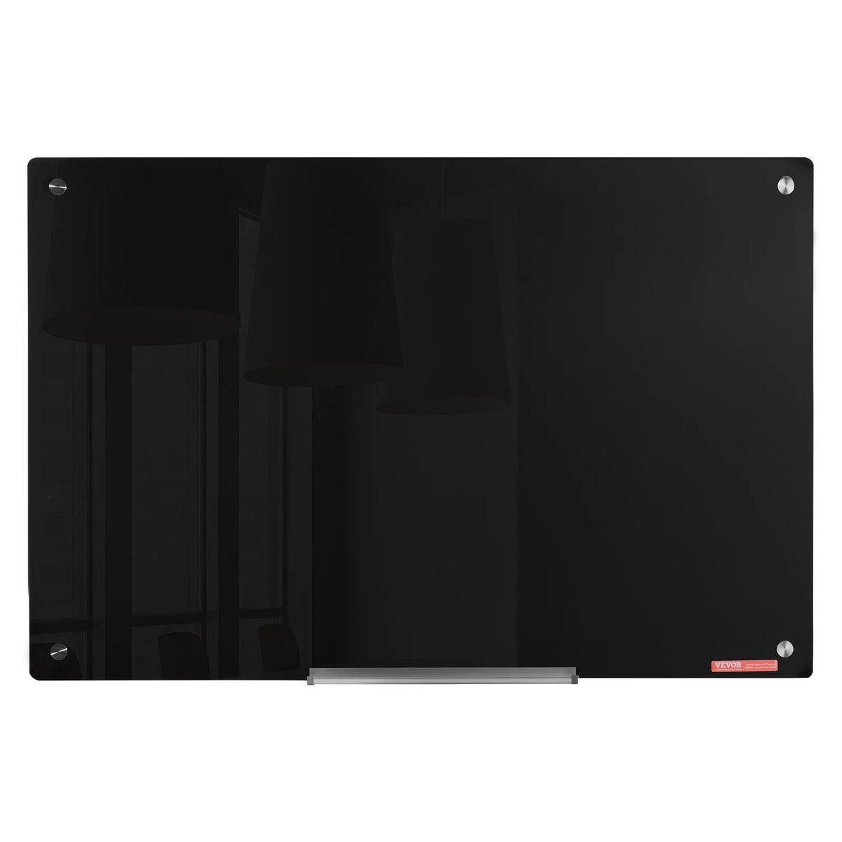 Magnetic Glass Whiteboard 36 x 24 Inch Frameless Dry Erase Board Wall Mounted White Glass Board with Marker Tray Eraser and 2 Markers Black - Image 3