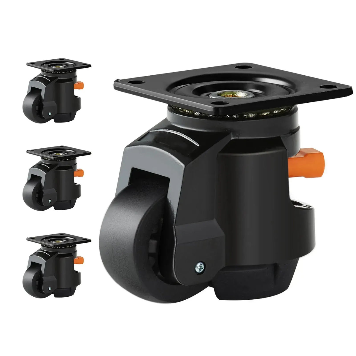 Leveling Casters, Set of 4, 1000 kg Total Load Capacity, 63.5 mm, 360 Degree Swivel Caster Wheels, Machine - Image 5