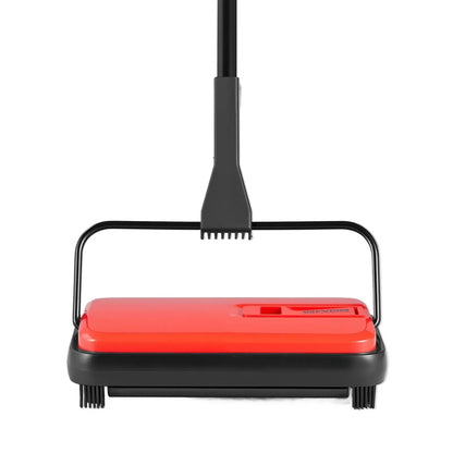 Carpet Sweeper Manual, Floor Sweeper with 300 ml Dustbin Capacity Easy to Empty, Red - Image 2