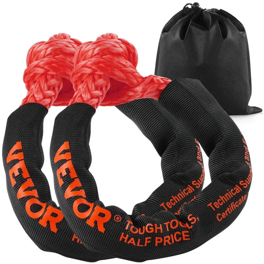 Synthetic Soft Shackle Rope, ATV, Trucks, Jeep, Off-Road Vehicles Towing, Red