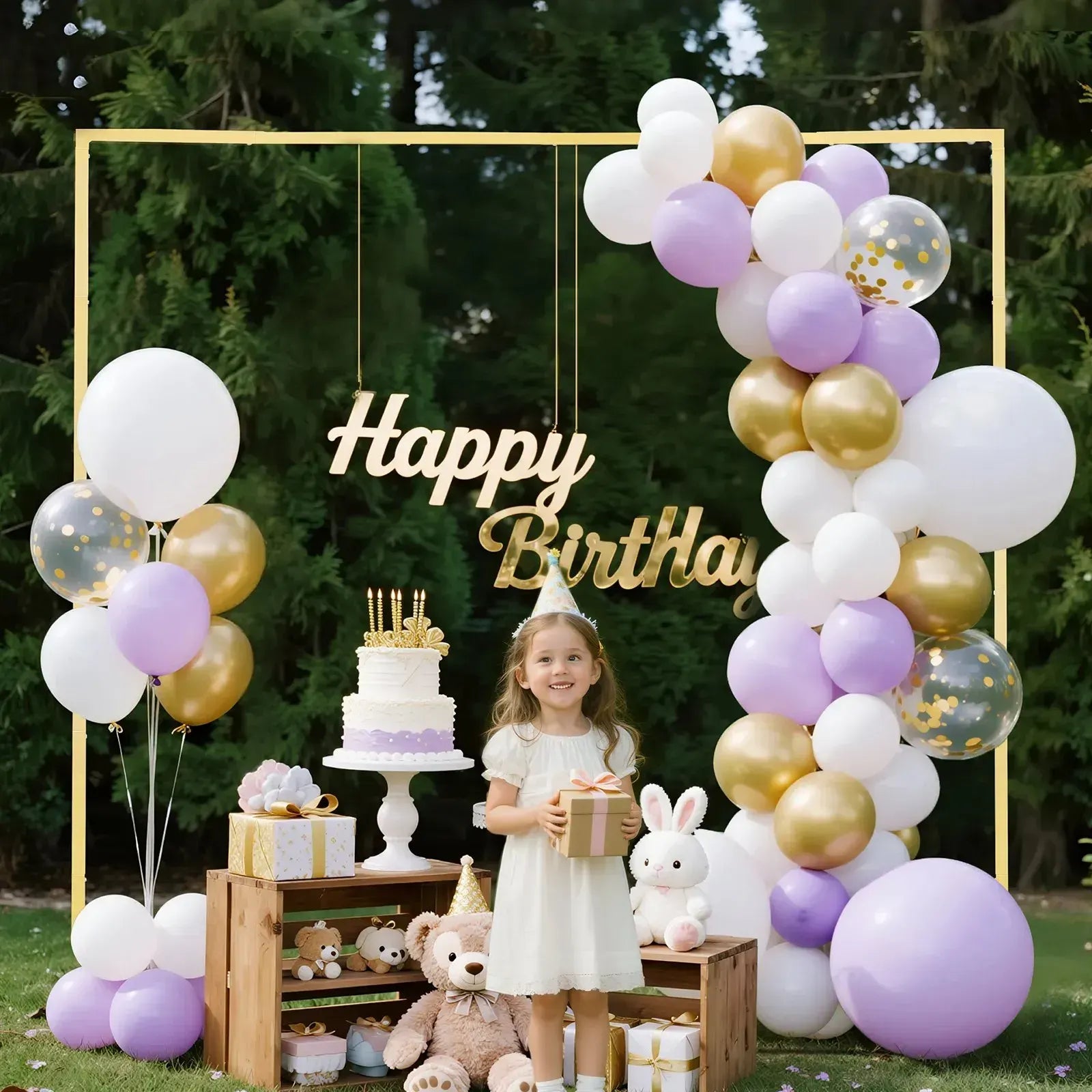 Arch Backdrop Stand, 2.4 x 2.4 m, Stable Structure, Easy Assembly, Birthday Party, Graduation, Holiday Celebration - Image 4