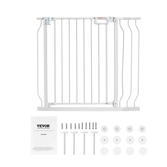 Baby Gate, 749-990 mm Extra Wide, 762 mm High, Dog Gate for Stairs Doorways and House, White