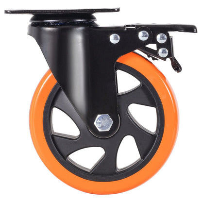 Caster Wheels, 127 mm Swivel Plate Casters, Set of 4, Heavy Duty 204 kg Load Capacity Per Caster