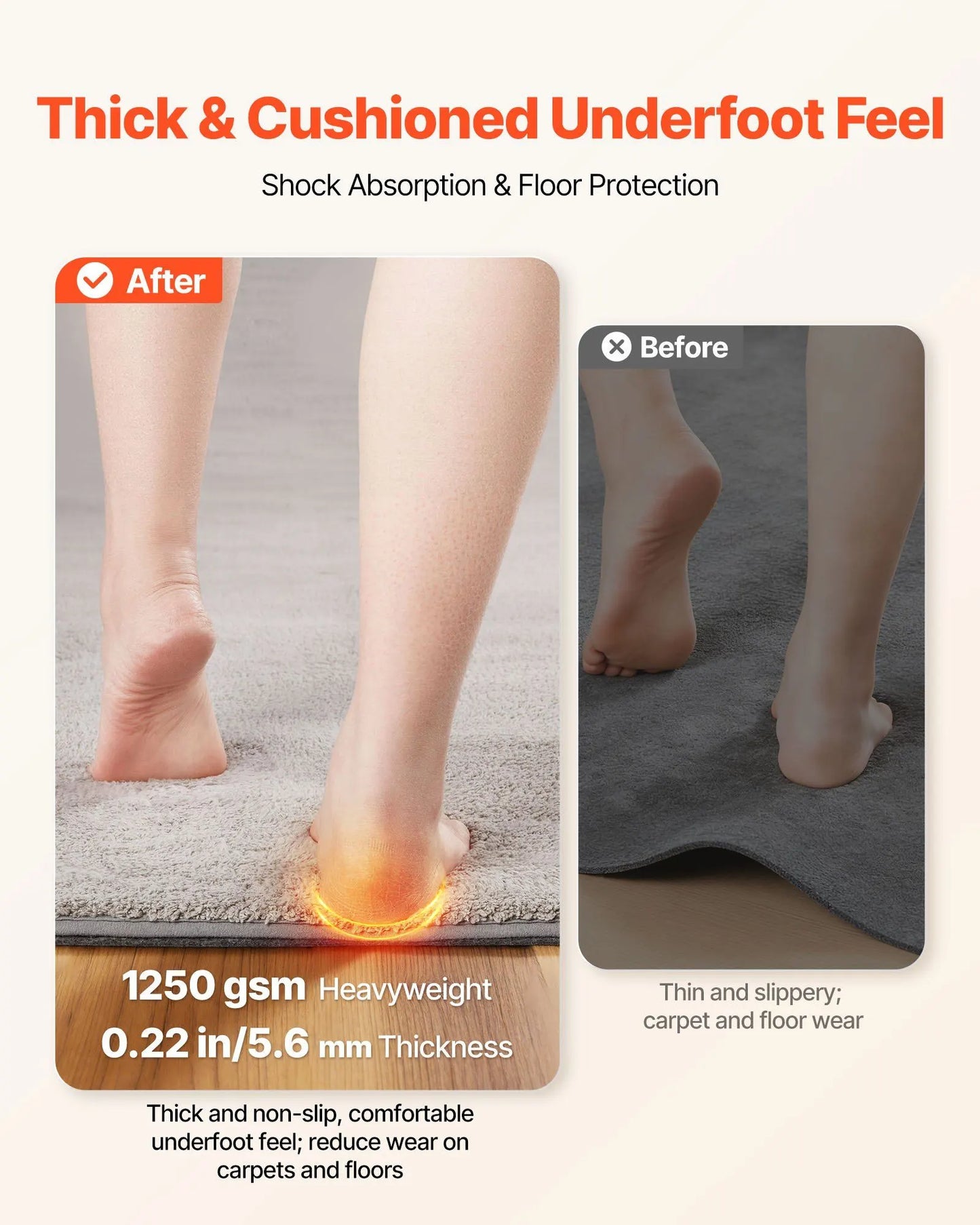 Rug Pad 0.91 x 1.52 m, Non-slip Carpet Area Pad, Rug Mat Padding with Dual Surface Felt Cushion & Rubber Gripper, Hardwood Floor Protection for All Floors, Finishes, Keeps Carpets in Place - Image 3