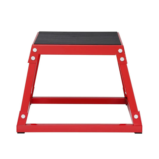 Plyometric Jump Box, 12 Inch Plyo Box, Steel Plyometric Platform and Jumping Agility Box, Red